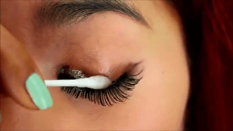 Image result for putting fake lashes gif