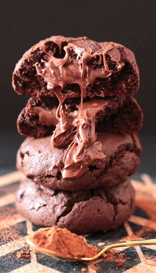 Ooey Gooey Nutells Stuffed Chocolate Cookies