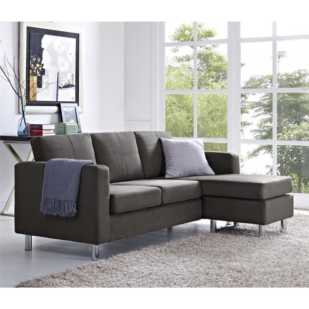 22 Sofas That Actually Look Expensive, Modern Microfiber Sectional Sofa Small Space Configurable Grey