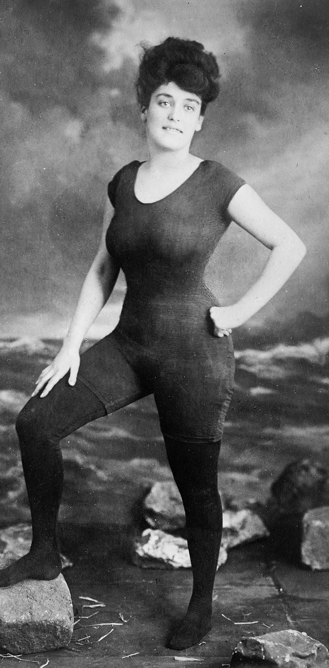 Annette in her scandalous bathing costume.