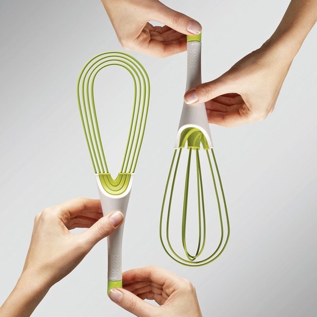 A whisk that will go from balloon-style to flat with a simple turn of the handle.