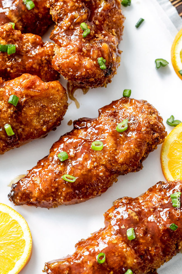 Sweet and Spicy Baked Orange Chicken Tenders