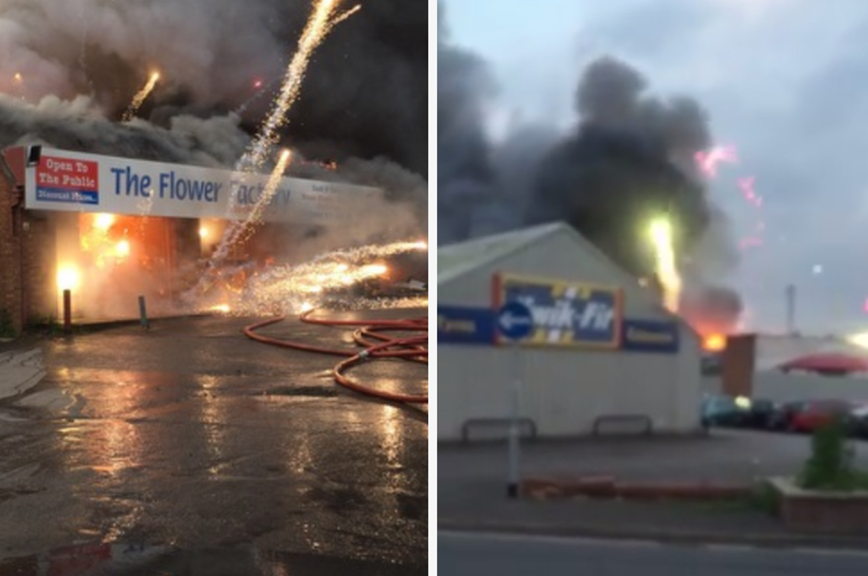 A Huge Fire Broke Out In A Fireworks Shop