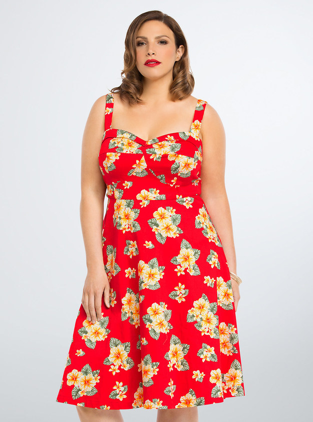 This retro red dress with a vampy vibe.