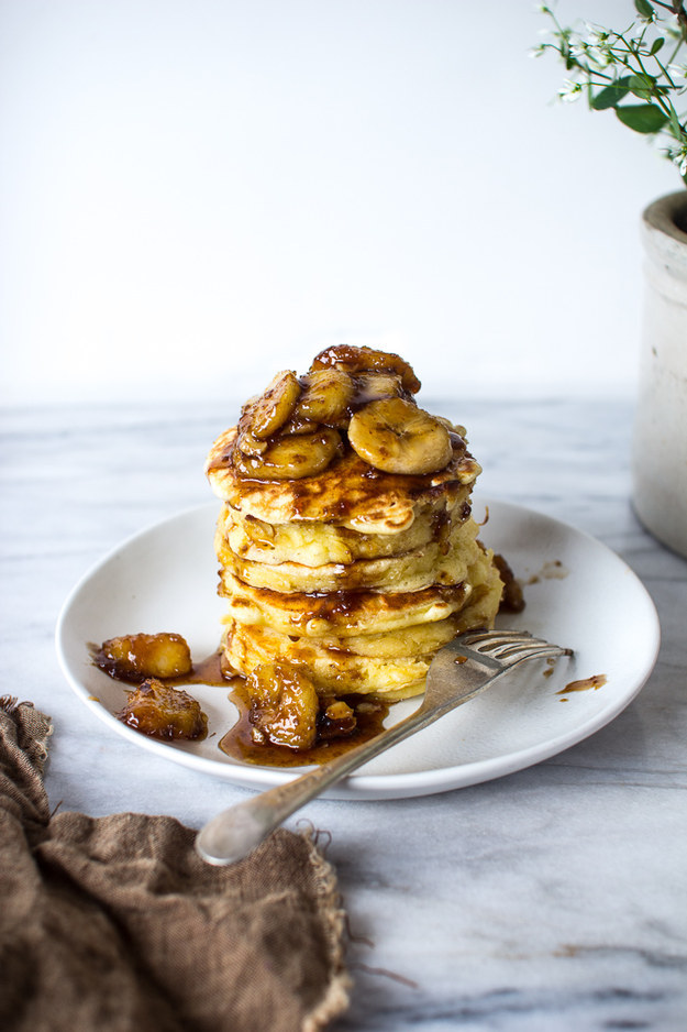 Walnut and Bananas Foster Pancakes