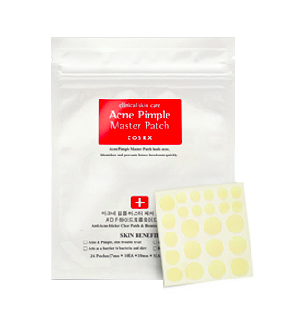 Cosrx Acne Pimple Master Patch helps to heal and protect aggravated acne/pimples from further irritation with a uniquely formulated hydrocolloid patch.