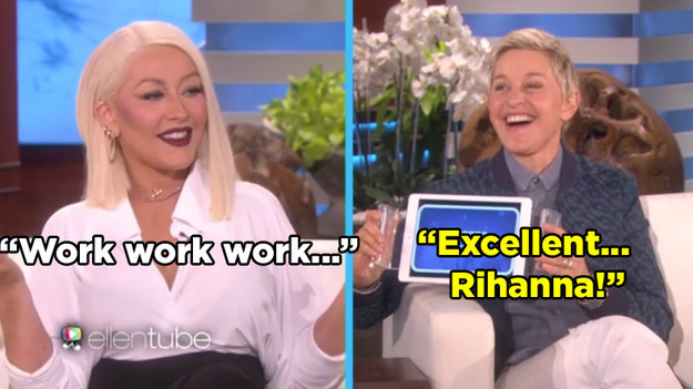 Her Rihanna — complete with hand gyrations — also was pretty damn good: