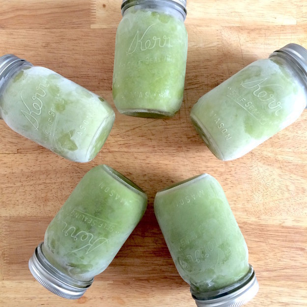 Blend a week's worth of smoothies at once, then freeze them in to-go containers and thaw them in the fridge the night before.