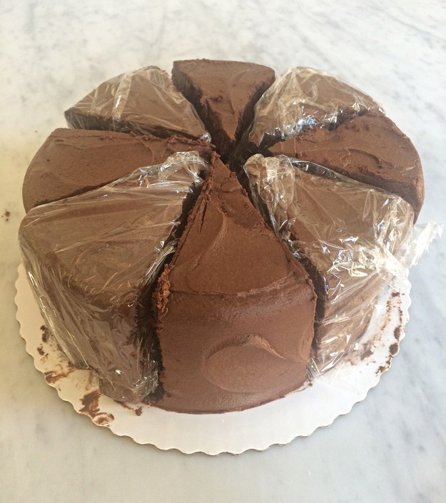 If you love baked goods but aren't great about portion control (one brownie pan = one serving?), portion a cake and then freeze it.