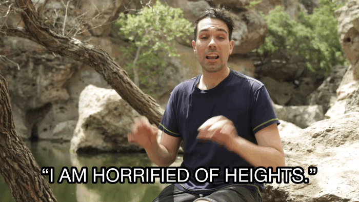 Image result for scared of heights gif