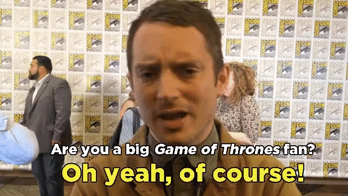 Frodo of the Shire loves Game of Thrones as well. He visited the show’s set in Northern Island and got to sit on the Iron Throne.
