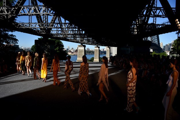 As in, the models actually walked underneath the bridge.