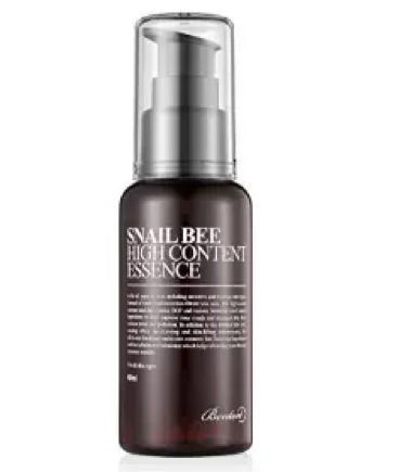 Benton Snail Bee High Content Essence is sensitive skin–friendly and contains 90% snail extract and bee venom (which helps to brighten/tighten skin, as well heal acne and fade scars).