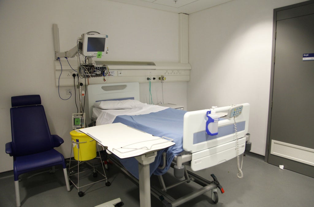 The hospital room before it was transformed.