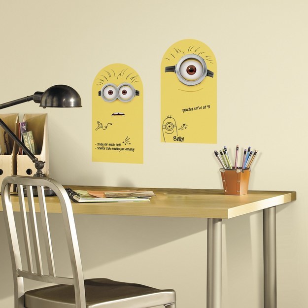 Dry-erase minions to doodle on.