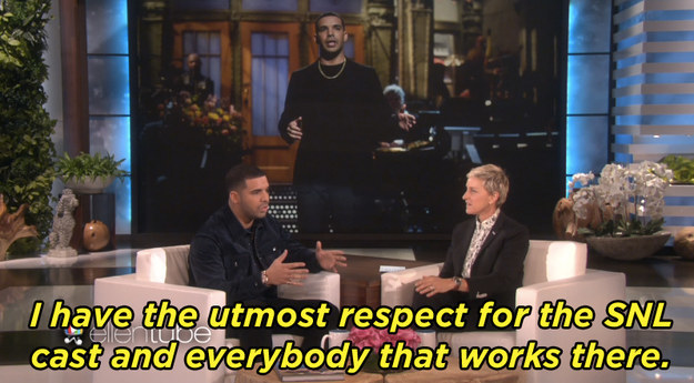 Drake spoke about his Saturday Night Live experience.