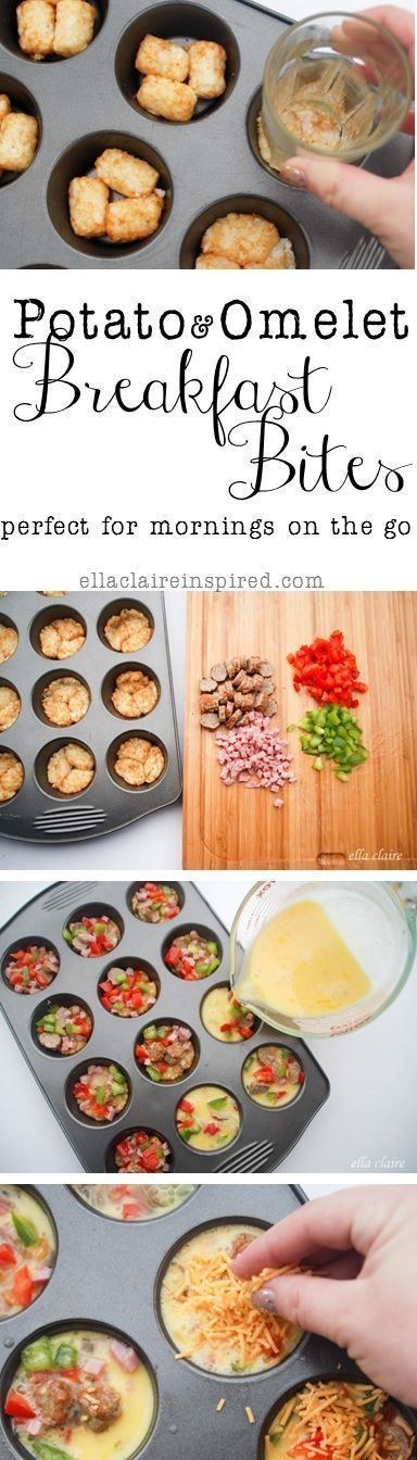 These potato and omelet breakfast bites will be the perfect way to start your day. Just look at that cheese!