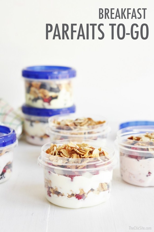 These breakfast parfaits are ideal for mornings when you're legit running out the door.