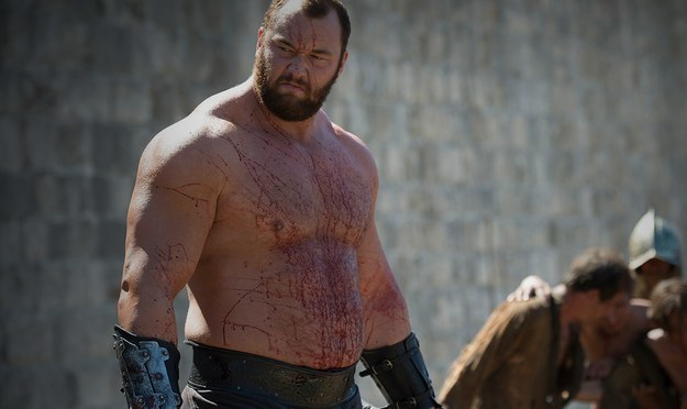 Hafþór Júlíus Björnsson plays Gregor "The Mountain" Clegane on Game Of Thrones and he's a very giant man. He's 6'7" and weighs almost 400 lbs.