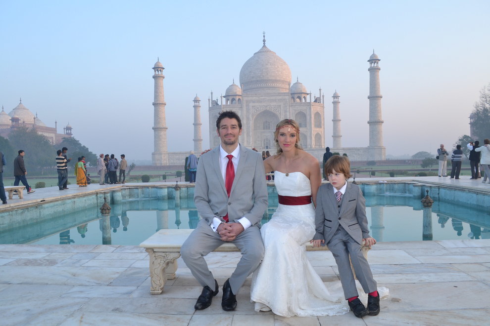 They got married in India Russia China Nepal Mauritius Paris England and South Africa The only person who attended all their weddings was their 5-year-old son