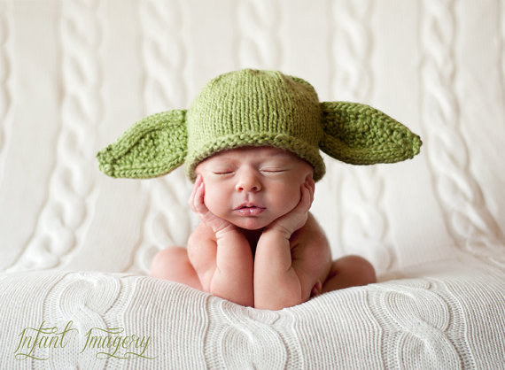 This Yoda-inspired hat for your impossibly wise spawn.