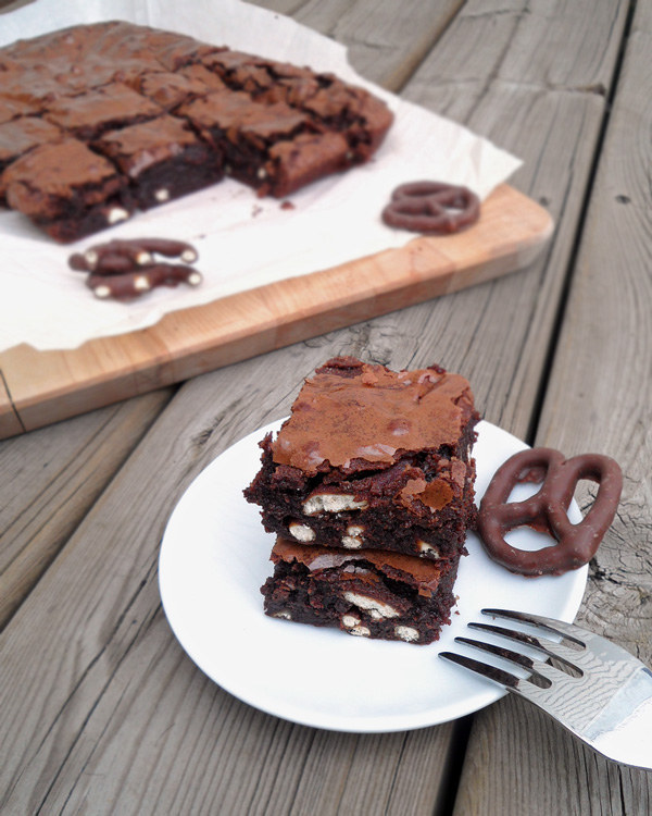 Fudge Pretzel Brownies