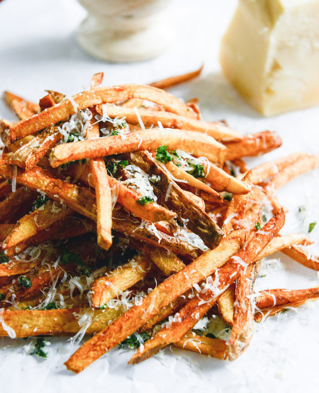 Herb Salted Garlic and Parmesan French Fries