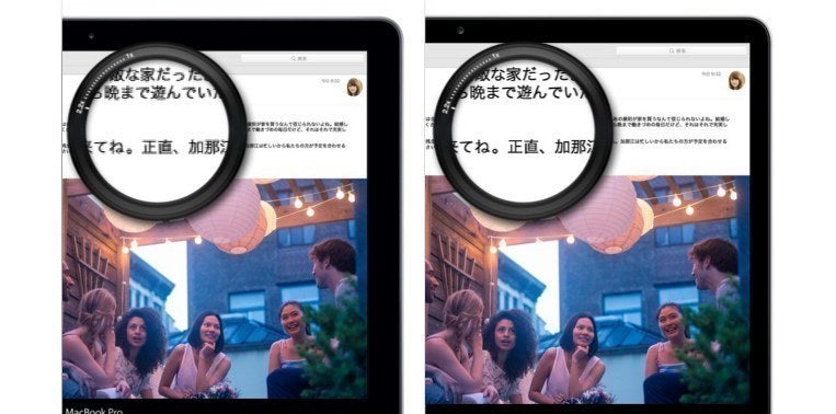 左:非Retina 右:Retina