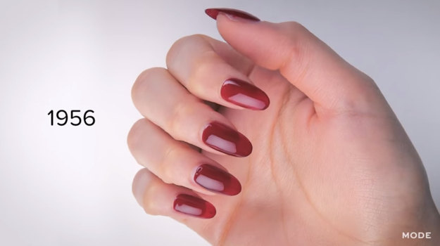 In the '40s and '50s, it was all about deep reds and almond-shaped nails.