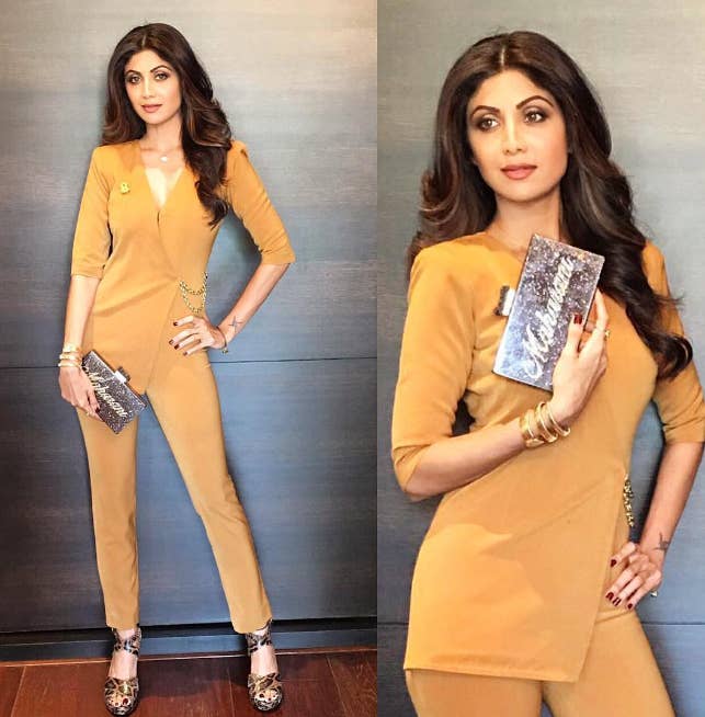 643px x 654px - Shilpa Shetty's Pant Suit Onesie Is BALLER (But Also, How Does She Pee?)