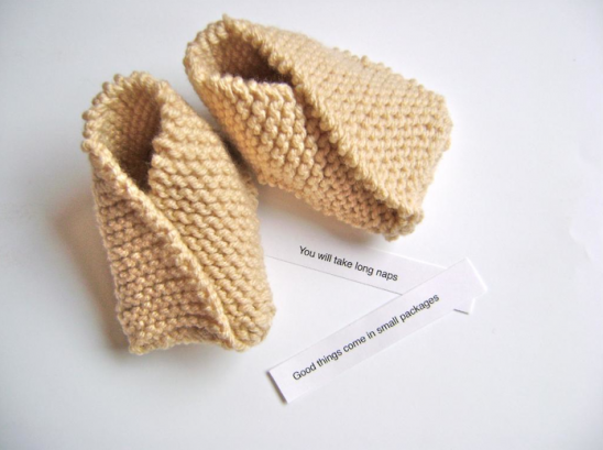 These fortune cookie-inspired booties.