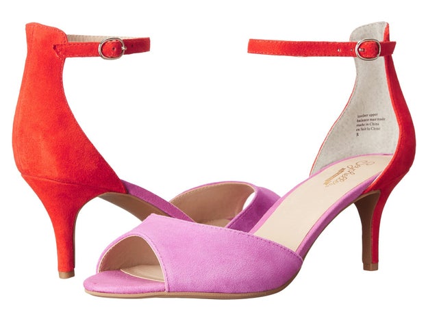 Color-blocked sandals with a heel you can dance in.