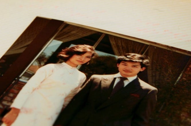 My parents, at their engagement ceremony in 1985.