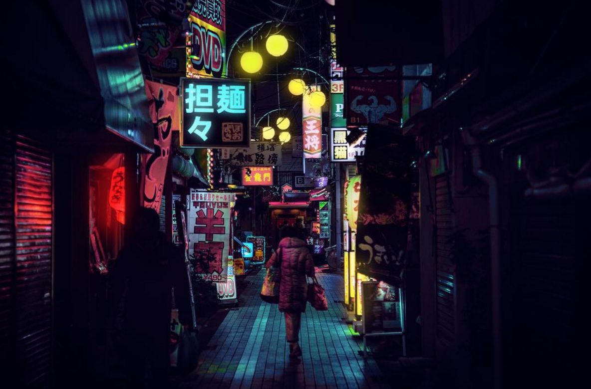 Life night up. Liam Wong. Токио неон переулок. Токио улица Cyberpunk. Токио ночная жизнь.