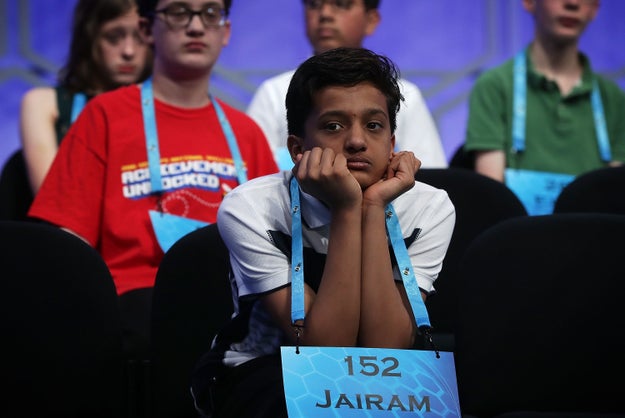 The Scripps Spelling Bee is a *high pressure* situation for contestants, which is why there's a "crying couch" backstage to give those eliminated a chance to compose themselves.