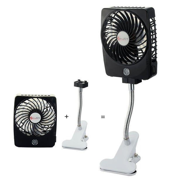 A mini fan that clips to your desk.