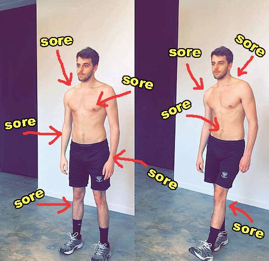 Having sore muscles was both the best and worst feeling in the world. On one side, you could actually feel your body changing and reacting to the workout, but on the other side, literally everything hurt.