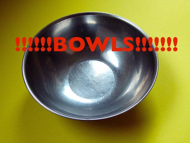 Did you catch that? They're mixed in bowls, guys.