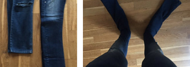 Baffled ASOS customer shares hilarious snaps of bizarrely long jeans - but  retailer insists it's a 'new style