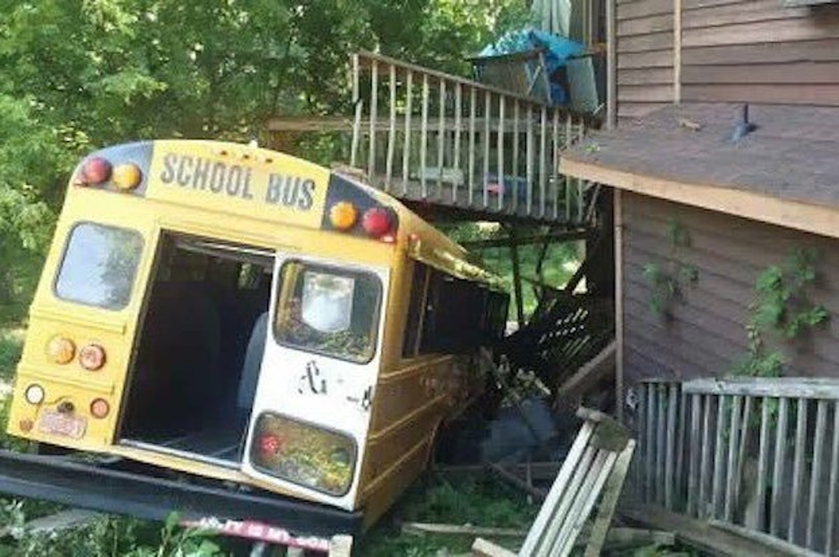 A School Bus Crashed Into A House In North Carolina