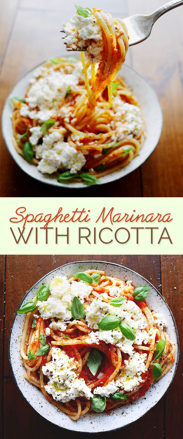 Spaghetti Marinara with Ricotta