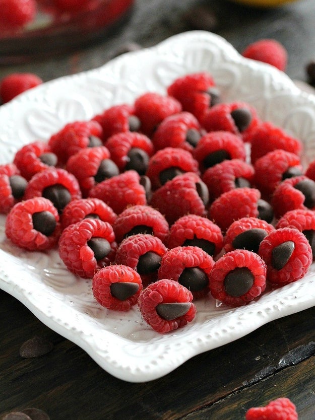 Chocolate-Stuffed Raspberries