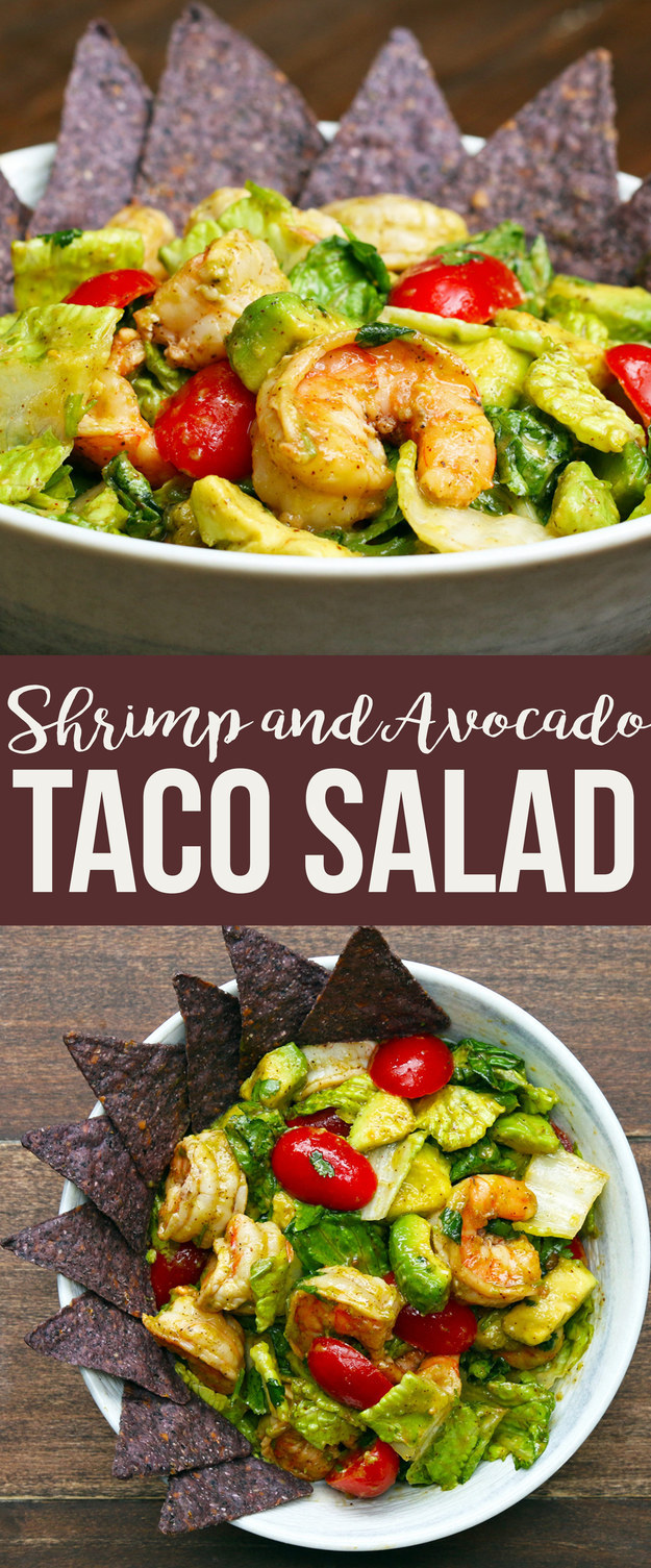 Shrimp And Avocado Taco Salad