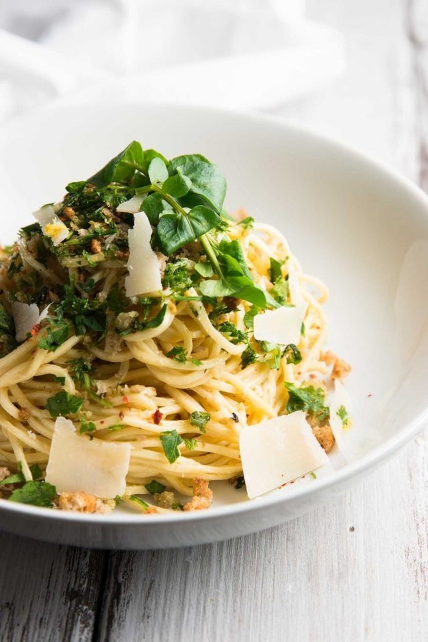 Garlic Butter White Wine Pasta With Fresh Herbs