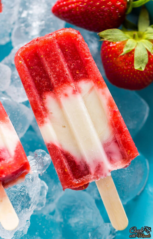 Strawberry Yogurt Popsicles