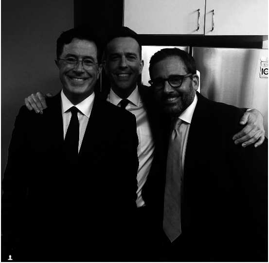 When Michael, Andy, and Broccoli Rob got together to celebrate Jon Stewart's last episode of The Daily Show in August 2015.
