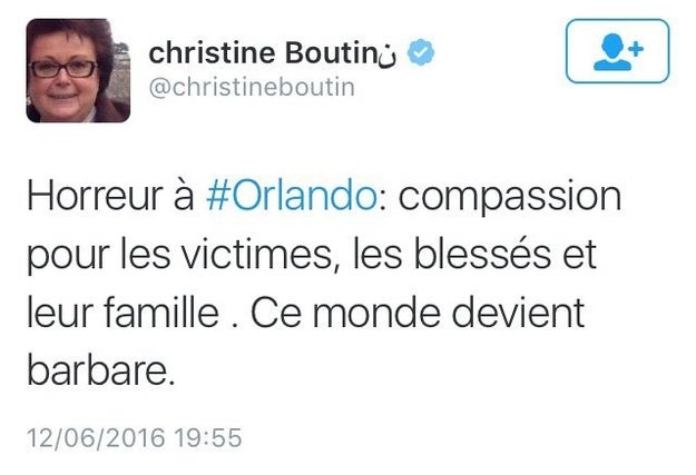 L'ancienne ministre Christine Boutin a également partagé sa compassion.