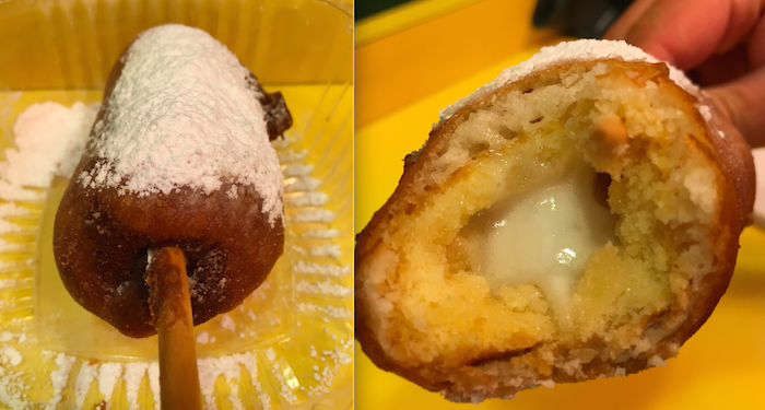 It doesn't quite pack the heft of an actual deep fried Twinkie (like the one below from Papaya King in New York). So consider it a "lighter" alternative.