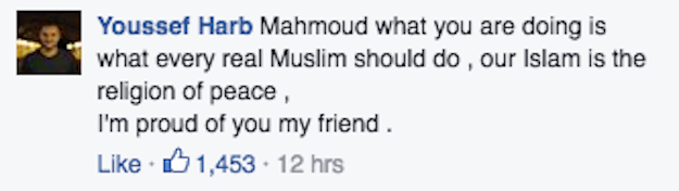 D'autres musulmans ont remercié Mahmoud ElAwadi d'avoir rappelé aux gens que «l'islam est la religion de la paix».