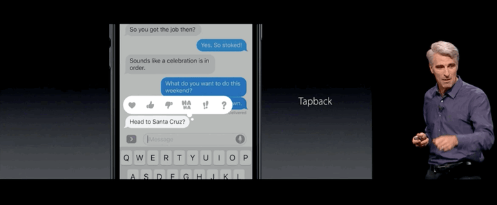 Tapback lets you easily acknowledge what's been said ✔